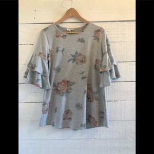 Tunic Ruffle-Sleeve Top